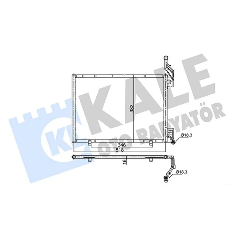 RADYATÖR KLİMA COURIER 14= 1.6TDCI 540X357X16 MM