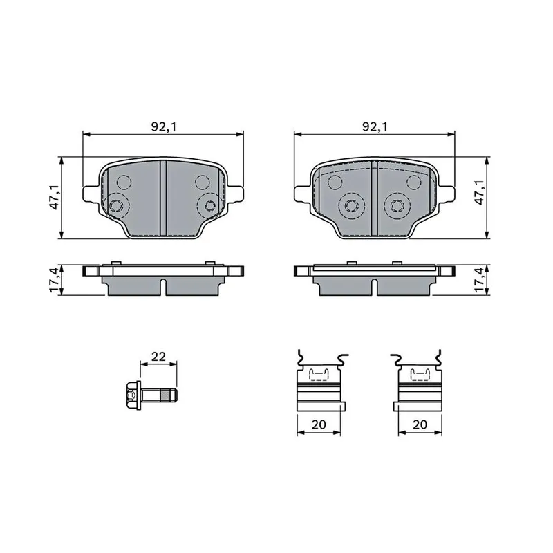 FREN BALATA COMBO E / RIFTER 19= / BERLINGO 1.5 HDI-1.6 HDI 16=/ PROACE CITY ARKA