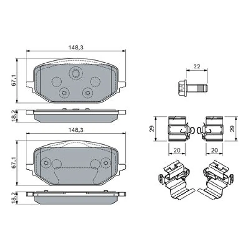 FREN BALATA BERLINGO 18= / PARTNER 18= / 308 III 21= / C5 21= / DS4 II 21=  / ASTRA L / PROACECITY 18= ÖN