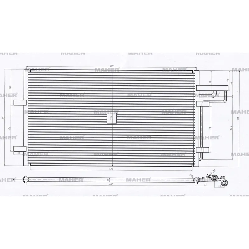 RADYATÖR KLİMA FOCUS II 04-11 1.4-1.6TDCI-1.6TI-1.8TDCI-2.0TDCI-2.0 / C-MAX 07-11 1.0-1.6-1.6TDCI BRAZING