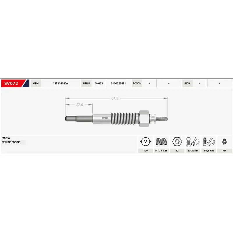 KIZDIRMA BUJİSİ (ISITMA) L-200 00-06 ŞOKLU 12V.
