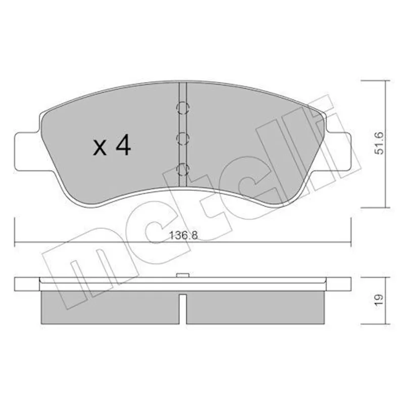 FREN BALATA C-ELYSEE 12= / 301 12= / 208 12= / BERLINGO 03-08 / C3 II 09-16 / PARTNER 03-08 ON / JUMPER 06= ARKA