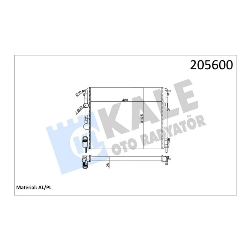 RADYATOR SU CLIO II 98-05 / SYMBOL II 08-12 / SYMBOL I 98-08 / 1.2-1.2 16V-1.4 16V M-T BRAZING
