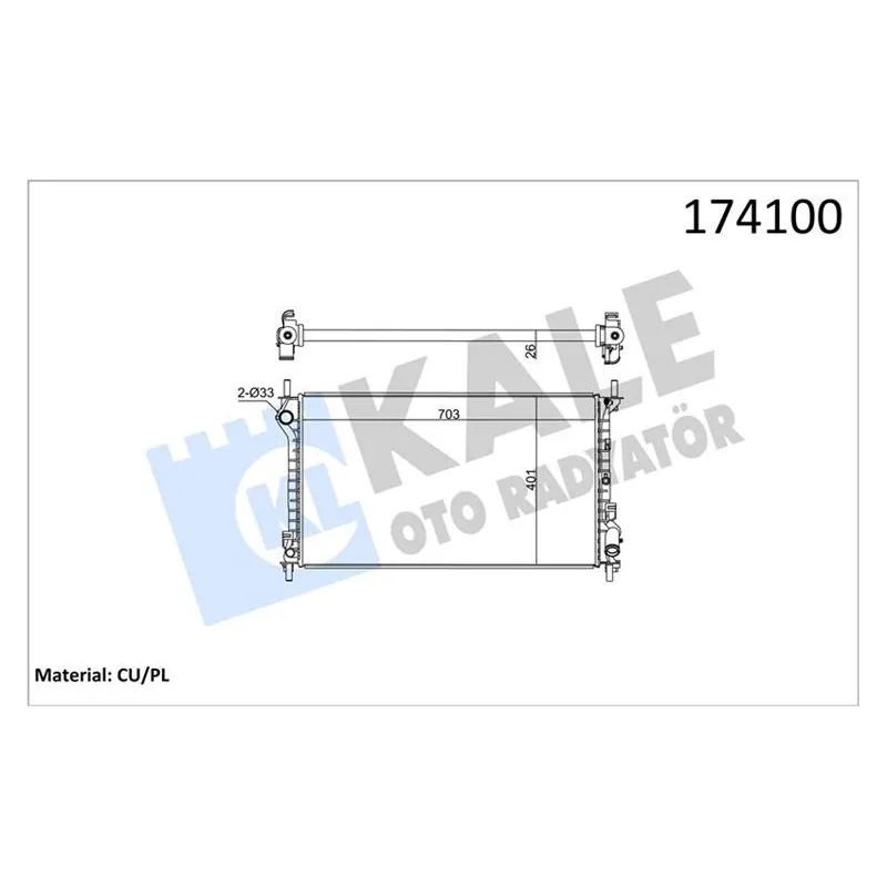 RADYATÖR SU FORD TRANSIT CONNECT (V227) 1.8TDCI 02= (MT) (AC) [BRAZING] SU RADYATÖRÜ