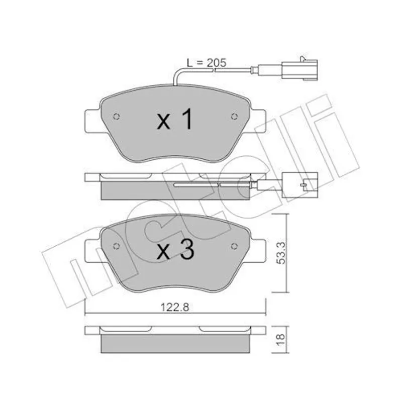FREN BALATA LINEA 07= / COMBO D 12= / DOBLO 10= / BRAVO II 06= (BÜYÜK TİP) ÖN TEK FİŞLİ