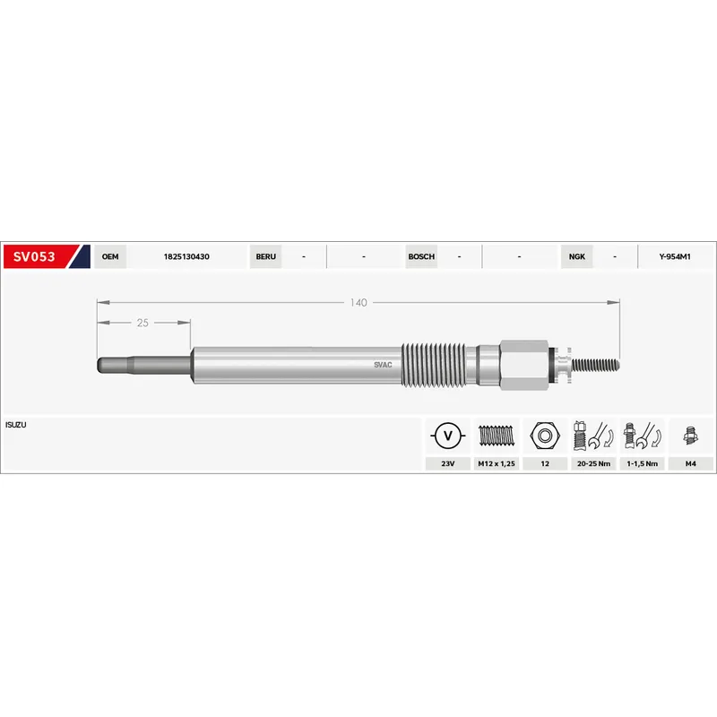 KIZDIRMA BUJİSİ (ISITMA) NPR-59 / NPR-66 23V.