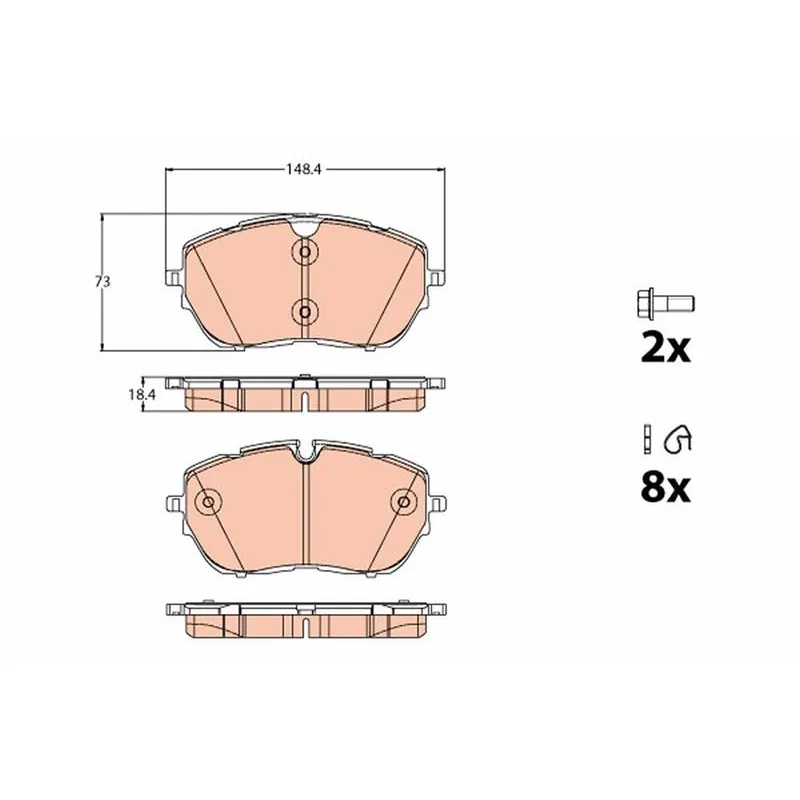 FREN BALATA 308 II 14= (YÜKSEKLİK 72.6mm) ÖN