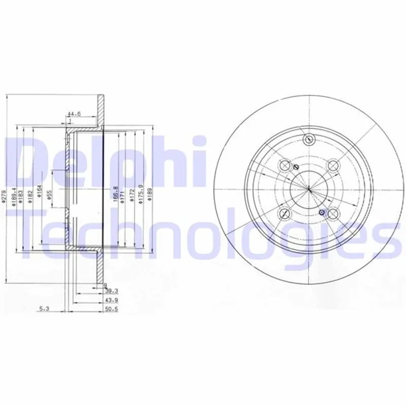FREN DISKI COROLLA 03-07 / COROLLA-VERSO 04-07 / 1.4 D4D DIZEL ARKA DÜZ 279-4 (SET)