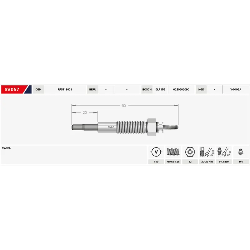 KIZDIRMA BUJİSİ (ISITMA) BESTA / CERES 2.4 / E-2200 / İŞBORA TRAKTÖR 10.5 V