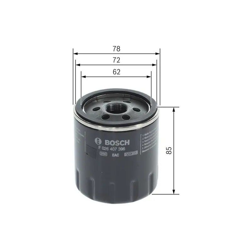 YAG FILTRESI SCUDO 1.9 / 206 1.6 8V TU5JP / 206 2.0 S16 / 306 2.0 16V / 307 2.0HDI