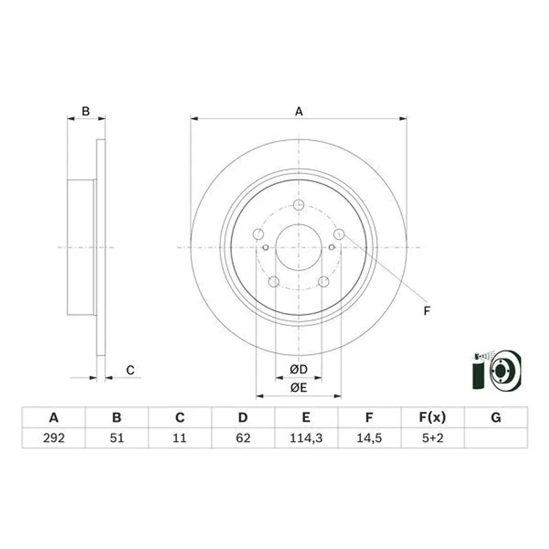 FREN DİSKİ CHR 16= ARKA 292-5