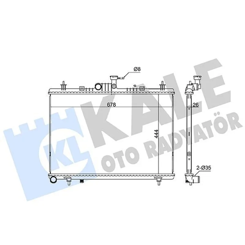 RADYATÖR SU RENAULT KOLEOS I 2.0DCI 4X4 08= (MT) [BRAZING] [444X678X26] SU RADYATÖRÜ