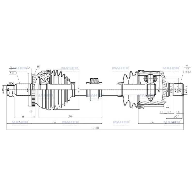 AKS KOMPLE ÖN SORENTO 10-15 / SOL A-T / M-T DİZEL 2.2 CRDI ABSLİ 52 DİŞ 654mm