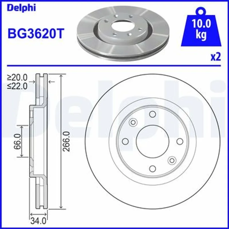 ON FREN DISK AYNASI BERLINGO II-P206-PARTNER II 1.6-1.9D-1.6HDI DW8 P1007-P206-P307-P207-P208-P301-C ELYSEE-P2008-C2-C3(I-II-III)-DS3-C4 II DS4-C3 PICASSO-C3 PLURIEL-XSARA PICASSO-C5(I-II) 1.8 16V (HAVA SOGUTMALI) (CAP:266MM. KALINLIK:22MM)