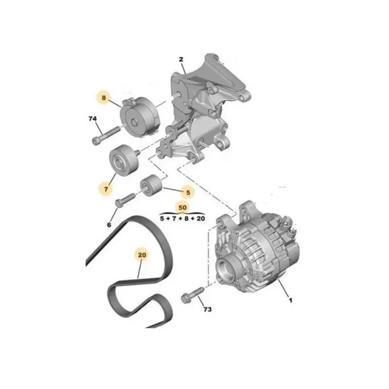 ALTERNATOR KAYIS KITI — (1633986380+1613840080+1613837880+5751.67)