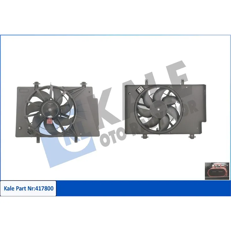 FAN RADYATÖR FIESTA VI 08-12 / B-MAX 12= / COURIER 1.25-1.4-1.4 TDCI-1.5 TDCI-1.6 TDCI-1.6 DAVLUMBAZLI +AC KIRMIZI SOKET 380 W