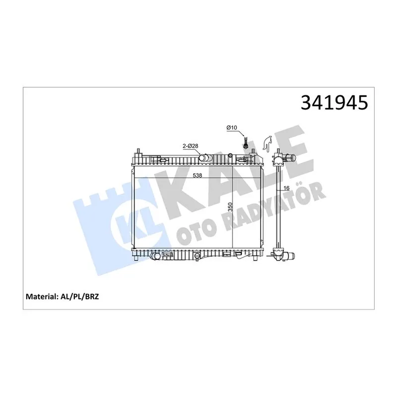 RADYATOR SU FIESTA VI 08-12 / B-MAX 12= / FIESTA VII 12= 1.5 TDCI-1.6 TDCI M-T MEKANIK