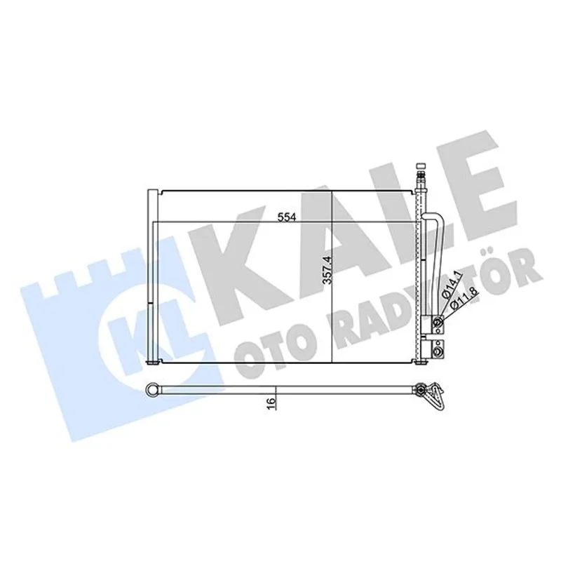RADYATÖR KLİMA FIESTA V 02-08 / FUSION 04-12 / 1.25-1.3-1.4TDCI-1.4 16V-1.6 16V-1.6TDCI