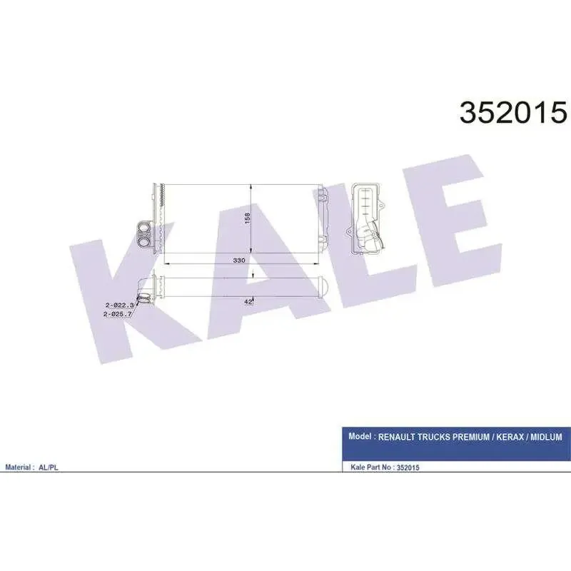 KALORIFER RADYATORU — MEKANIK 330X158X42