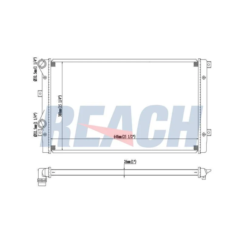 RADYATÖR SU TUCSON 04-10 / SPORTAGE 04-10 2.0 DİZEL / 22mm A-T BRAZING