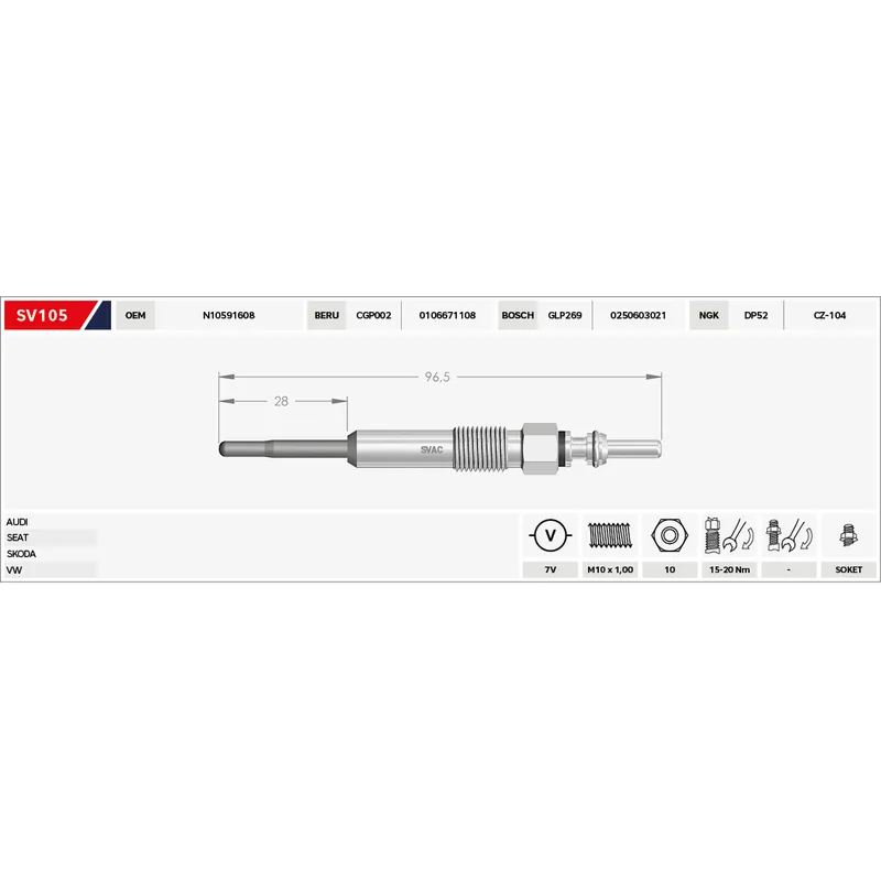 KIZDIRMA BUJİSİ (ISITMA) CRAFTER 2.5 BJK-BJM