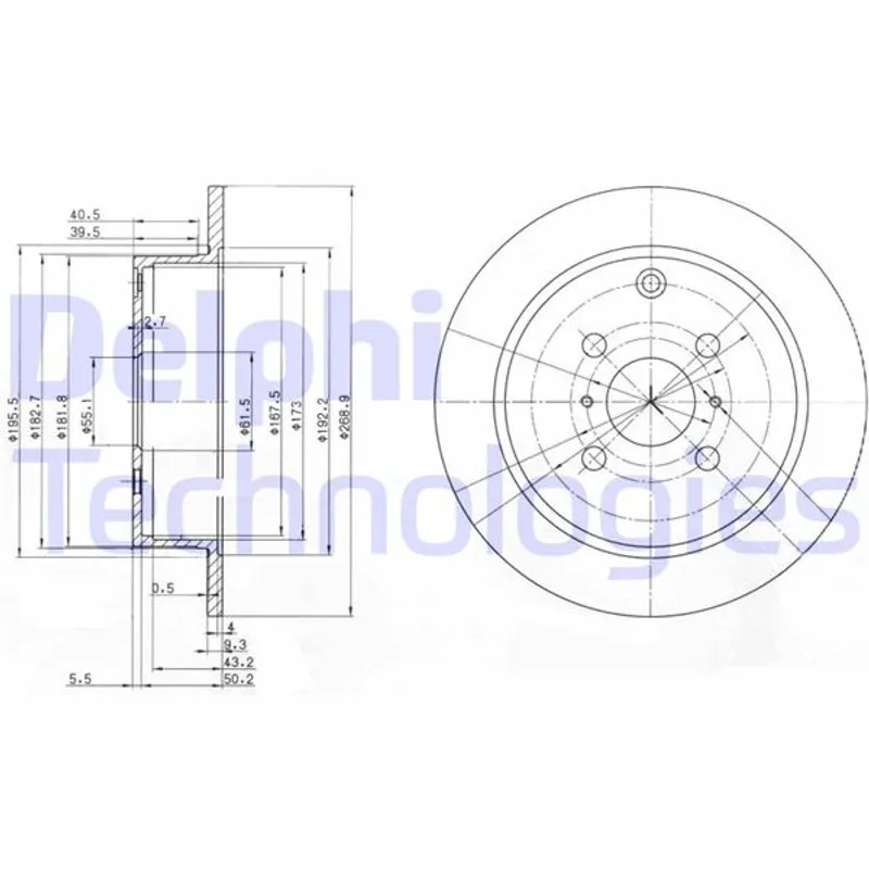 FREN DISKI YARIS 00-06 / COROLLA 01-04 VERSO / PRIUS 04= 268-4 ARKA (SET)