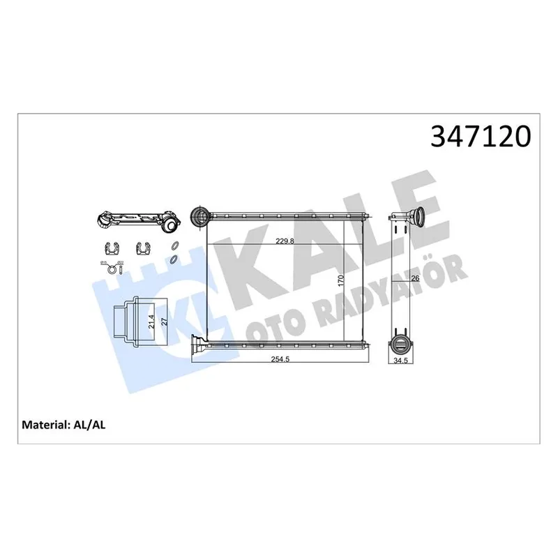 RADYATÖR KALORİFER 308 07-13 / C3 PICASSO 09= / RCZ 10=  BRAZING