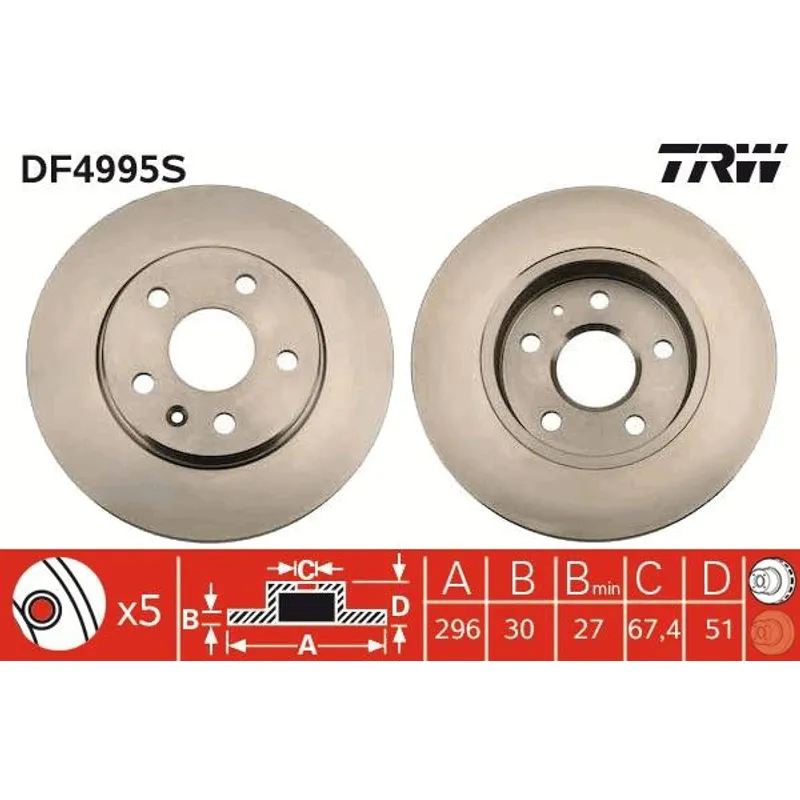 FREN DISKI INSIGNIA A 08-17 ON HAVALI 296-5 ADET FİYAT