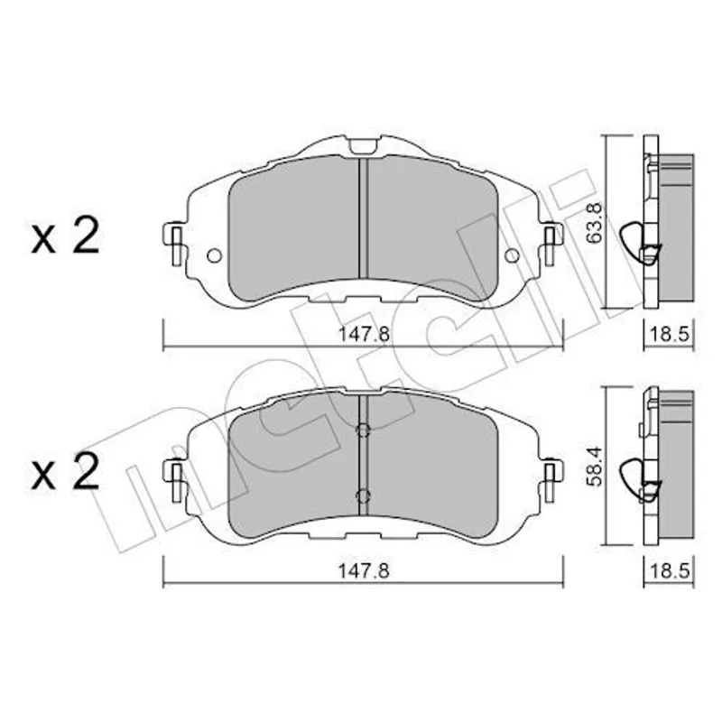 FREN BALATA 308 II 14= (YÜKSEKLİK 58.3mm / 63.3mm ) ÖN