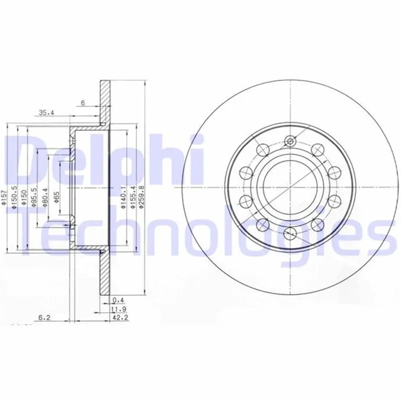 FREN DISKI CADDY / GOLF5 / GOLF6 / JETTA / A3 / LEON 04-13 / ARKA 260mm (SET)