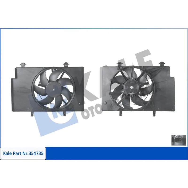 FAN RADYATÖR FİESTA / B-MAX 08= 1.25-1.4-1.6 (8V51 8C607 AF) DIZEL+BENZIN SİYAH SOKET 180 W