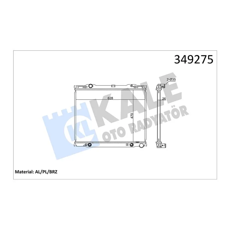 RADYATÖR SU SORENTO 03-06 26mm A-T BRAZING
