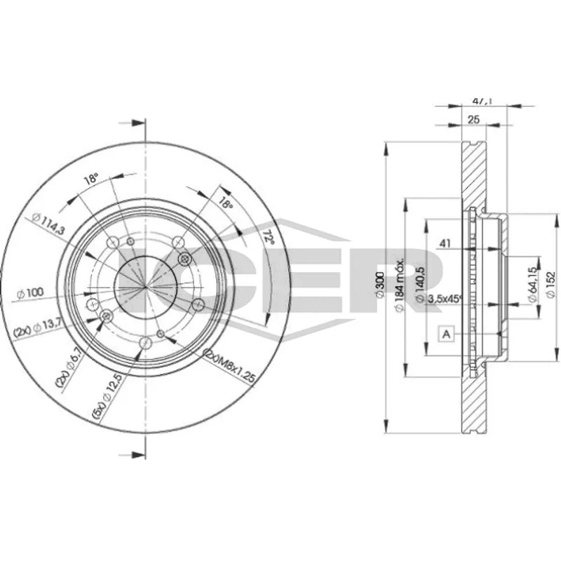FREN DİSKİ ACCORD 03-08 / CIVIC 02-07 TYPE-R / ÖN HAVALI 300-5