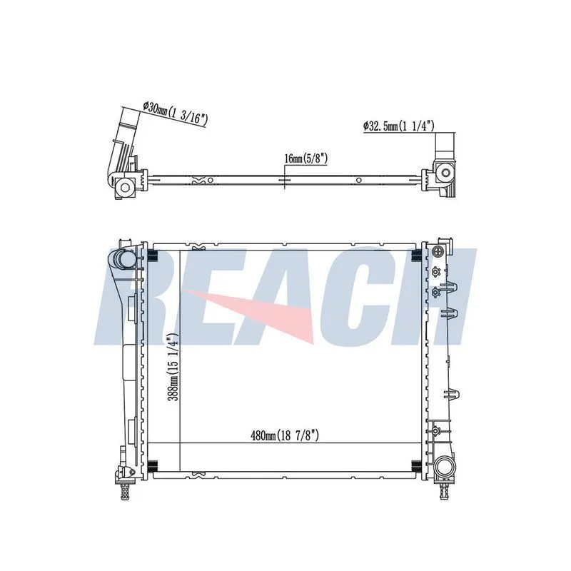 RADYATÖR SU 207 06-13 / C2 03-12 / C3 02-10 / C3 II 09-16 / 1007 05= BRAZING 380*388*26