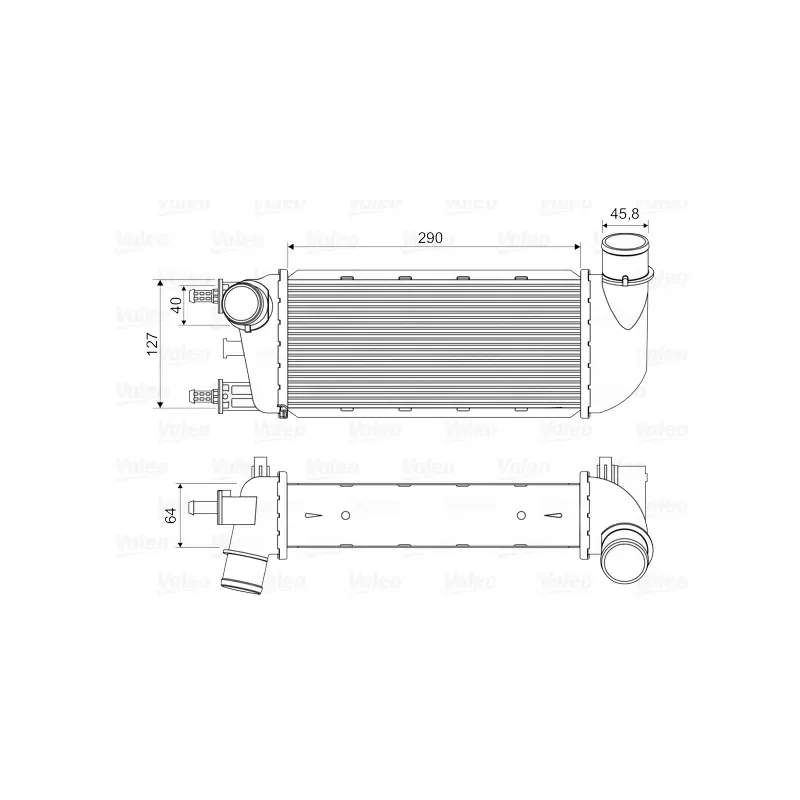 TURBO RADYATORU — BRAZING INTERCOL (290X129X65)