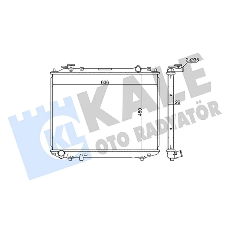 RADYATÖR SU B-2500 97-05 / BT-50 05= 4x4 / FORD RANGER 96-06 / 06= 4x4 26mm M-T BRAZING