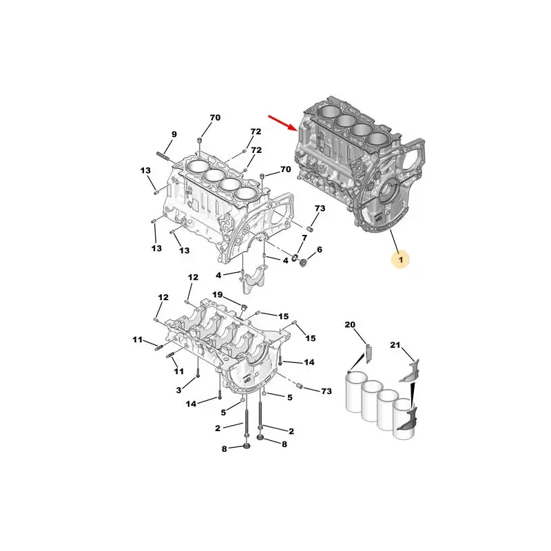 MOTOR BLOGU — (PISTON+SEGMAN TAKIM ICINDE)
