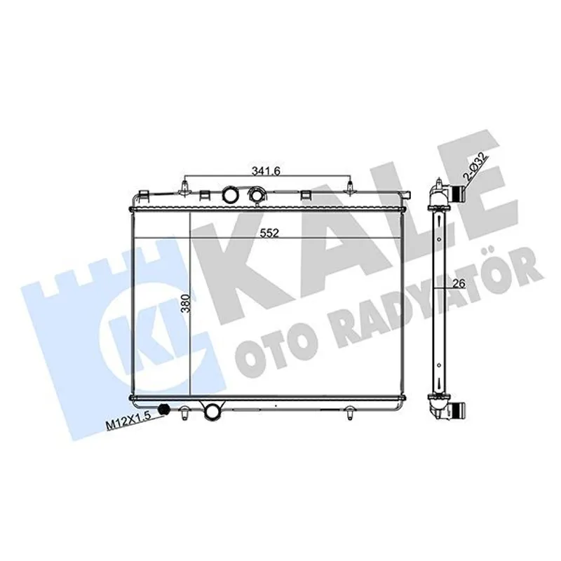 RADYATÖR SU BERLINGO 96-08 / 307 00-07 / PARTNER 96-08 1.9 D M-T ÜNİVERSAL TİP APARATLI MEKANİK