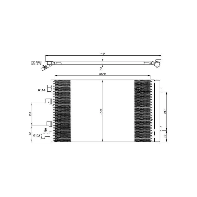 RADYATÖR KLIMA FLUENCE 1.5DCI 08-12 / MÜSÜRSÜZ BRAZING 16mm
