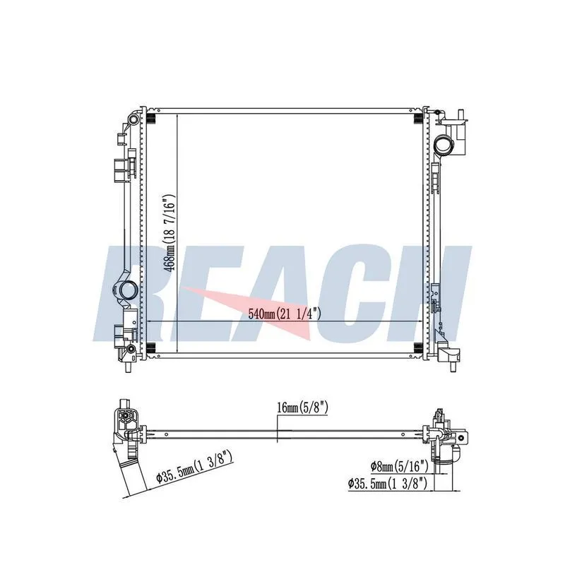 RADYATÖR SU H-100 KAMYONET 05-18 26mm M-T BRAZING
